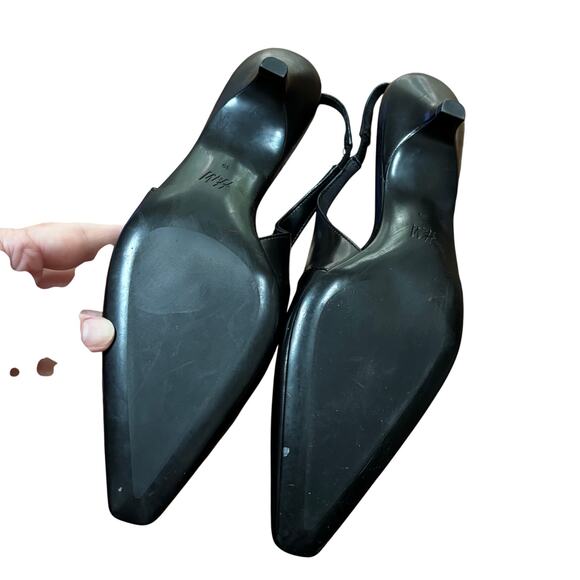 H&M classic black slingback pumps low kitten heels career casual shoes EU 39 - Picture 7 of 10